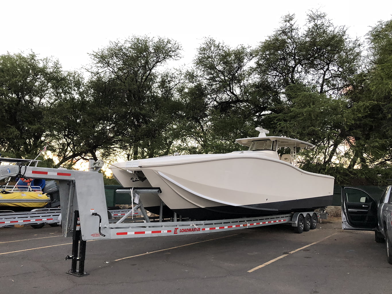 Galvanized Loadmaster gooseneck trailer for a 45-foot Insetta